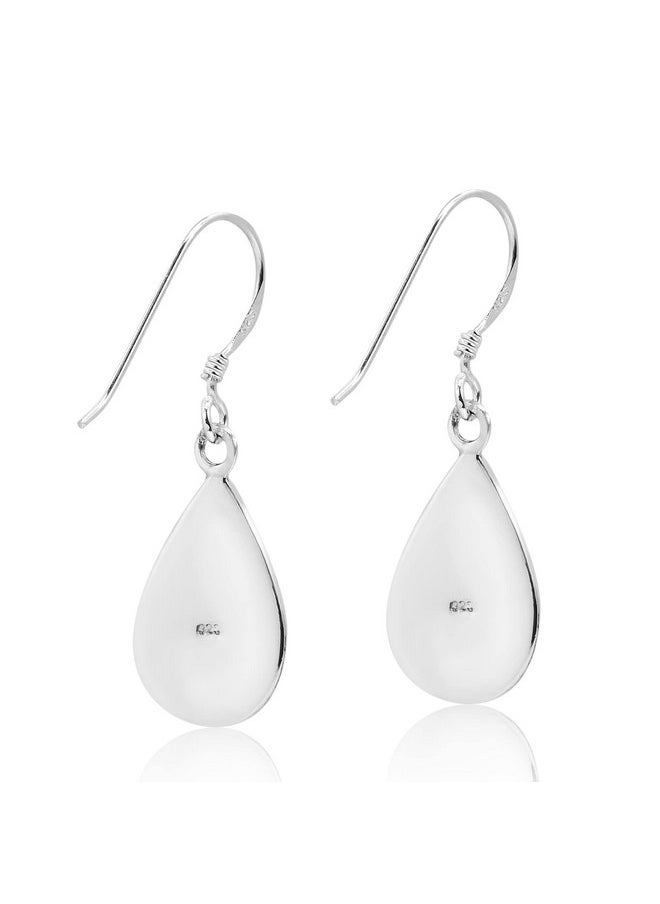 AeraVida - Casual Trendy Abalone Shell Inlay Teardrop In 925 Sterling Silver Dangle Drop Earrings | Handmade Abalone Jewelry Gifts For Women | Women Classy Accessory | Teardrop Abalone Earrings - Image 1