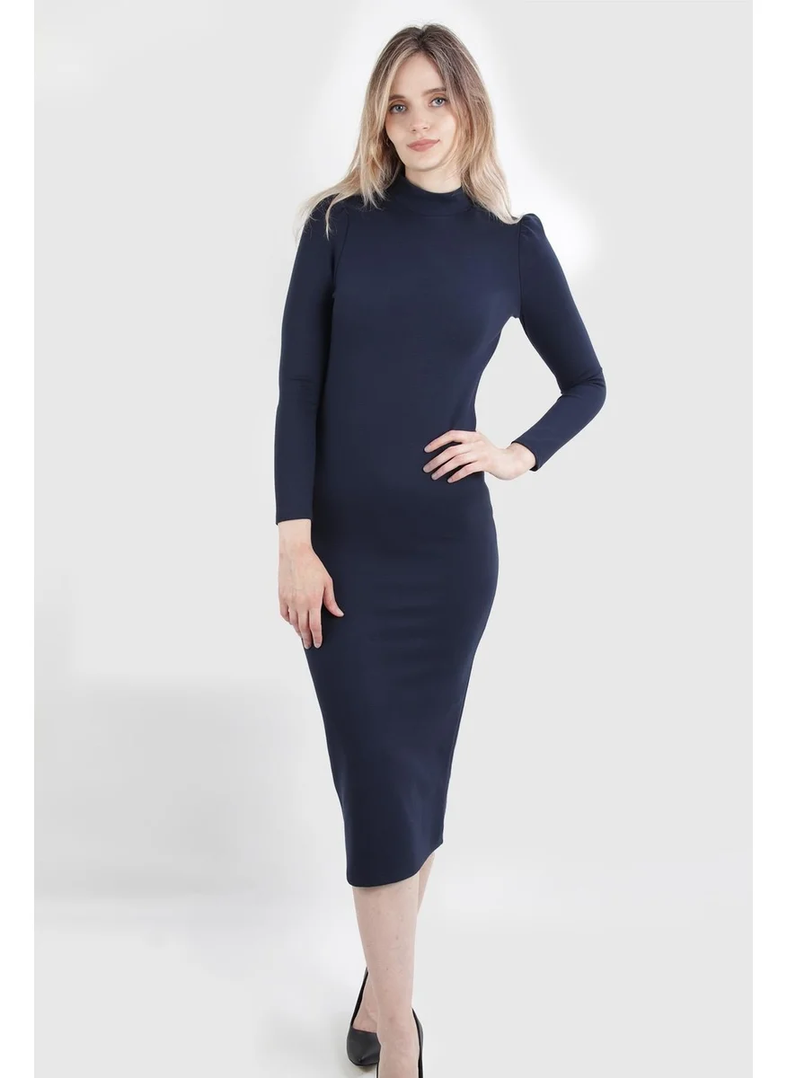 Alexander Gardi Turtleneck Pencil Casual Dress