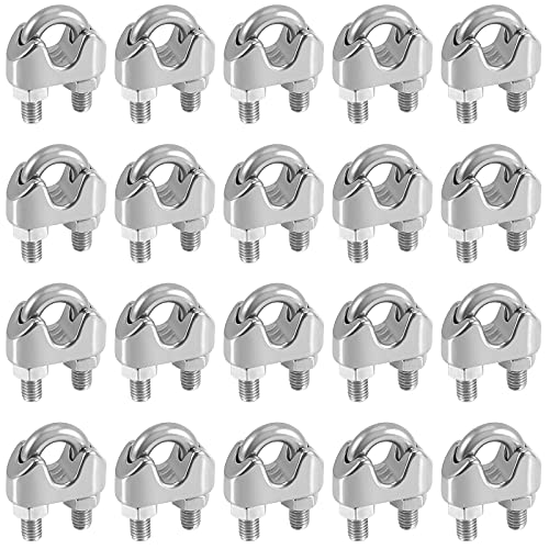 FUNSUEI 20 Pack 3/8 Inch Wire Rope Clamp, Heavy Duty Wire Rope Clip, M10 Stainless Steel Wire Cable Clamp - Image 1