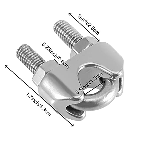 FUNSUEI 20 Pack 3/8 Inch Wire Rope Clamp, Heavy Duty Wire Rope Clip, M10 Stainless Steel Wire Cable Clamp - Image 2