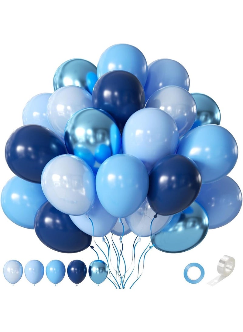 مجموعة البالونات الزرقاء، 60 قطعة من اللؤلؤ الأزرق الأزرق الأزرق الأزرق الأزرق الأزرق الأزرق الأزرق، وأعياد الميلاد، وحمامات الأطفال، وأعراس الزفاف، وحفلات التخرج تزيين حفلات الزفاف - Image 1
