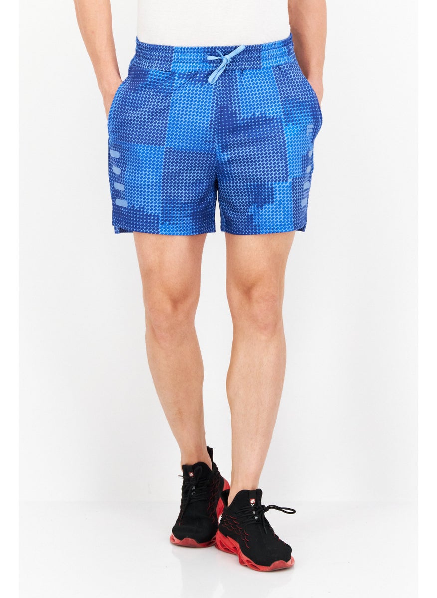 FILA Men Sportswear Fit Brand Logo Training Shorts, Blue  - Image 1