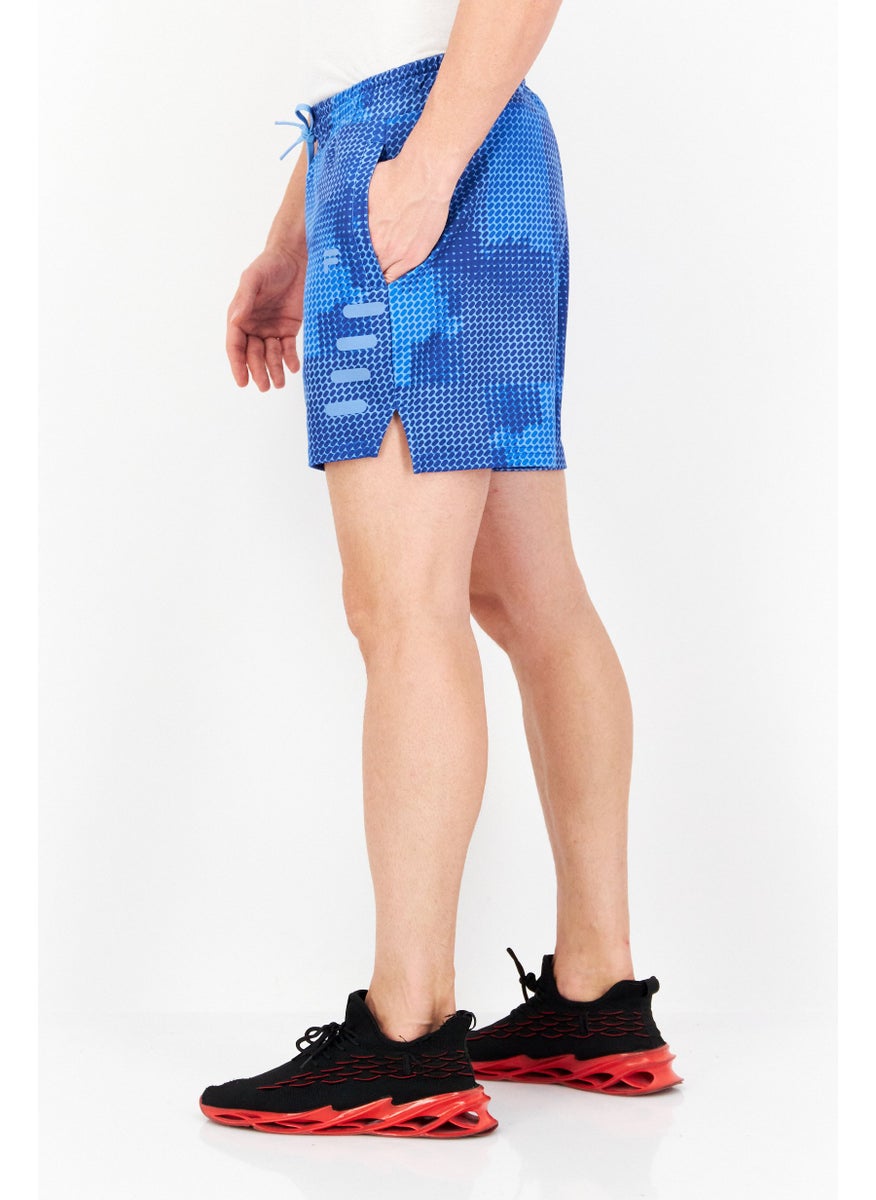 FILA Men Sportswear Fit Brand Logo Training Shorts, Blue  - Image 2