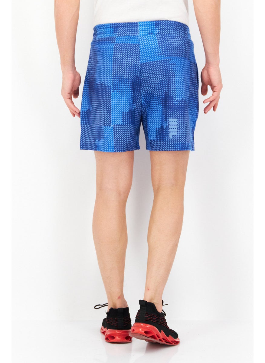 FILA Men Sportswear Fit Brand Logo Training Shorts, Blue  - Image 4