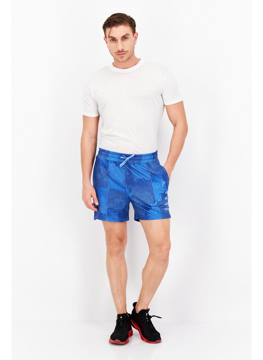 FILA Men Sportswear Fit Brand Logo Training Shorts, Blue  - Image 3