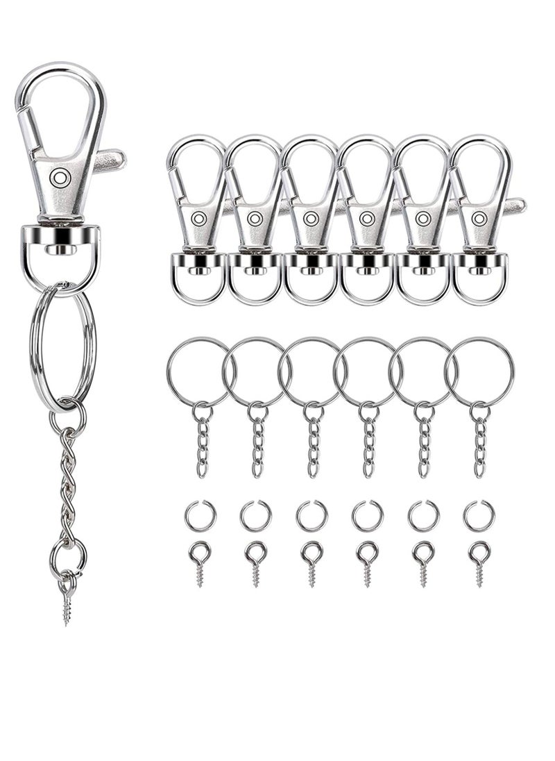 SYOSI - Key Chains Rings Kit Swivel Snap Hook with Key Chain Rings Set 40PCS Swivel Lobster Clasp, 40PCS Key Rings with Chain, 40Pcs Jump Rings and 40Pcs Screw Eye Pins for Keychain Lanyard - Image 1