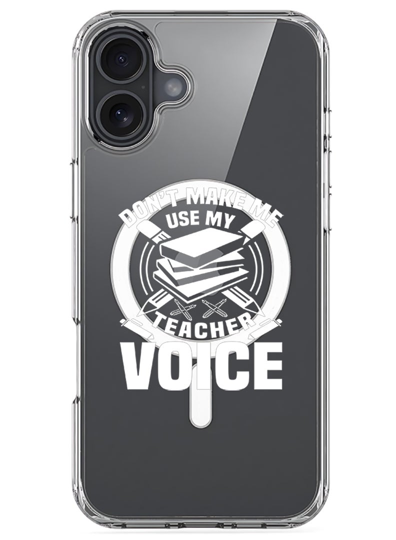 Theodor Magnetic Case for Apple iPhone 17 Compatible with MagSafe Wireless Charging, Shockproof Phone Bumper Cover - Teacher Voice - White - Image 1