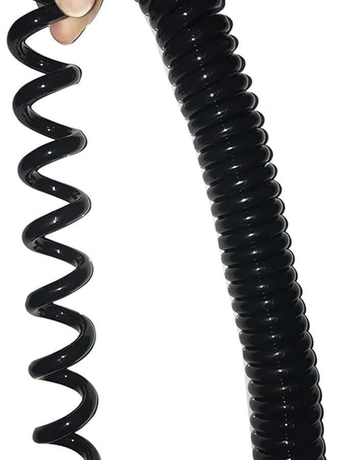 6 نواة 0.5 مم² كابل طاقة تلسكوبي حلزوني أسلاك نحاسية سوداء زنبركية قابلة للتمديد 1.25 متر - Image 2