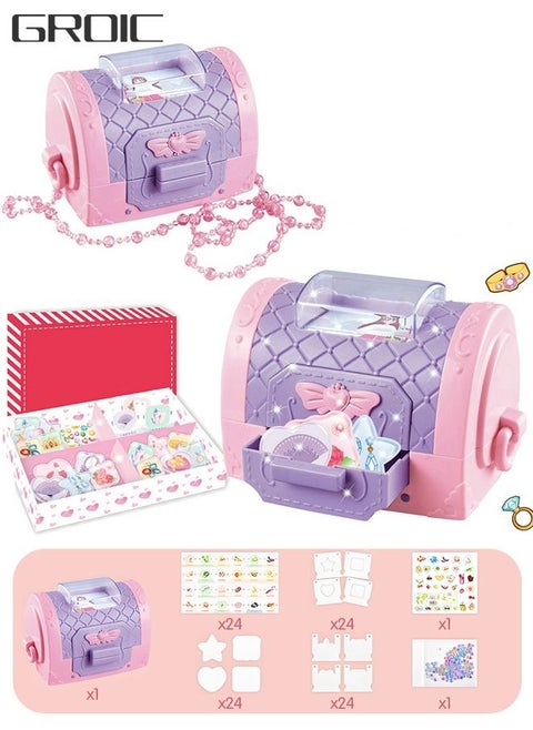 Handmade DIY Creative 3D Magic Sticker Machine, Create Your Own Tags Art and DIY Crafts Set, Travel Princess Handbag, Making Machine Make Your Own Stereo Sticker Fun Creative Activity