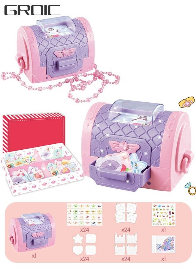GROIC - Handmade DIY Creative 3D Magic Sticker Machine, Create Your Own Tags Art and DIY Crafts Set, Travel Princess Handbag, Making Machine Make Your Own Stereo Sticker Fun Creative Activity - Image 1