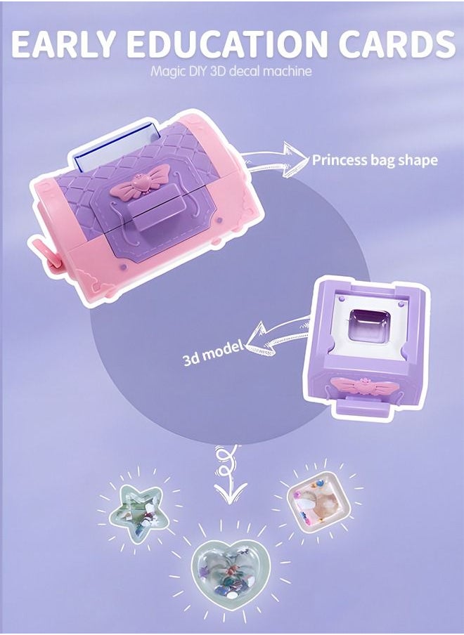 GROIC - Handmade DIY Creative 3D Magic Sticker Machine, Create Your Own Tags Art and DIY Crafts Set, Travel Princess Handbag, Making Machine Make Your Own Stereo Sticker Fun Creative Activity - Image 1