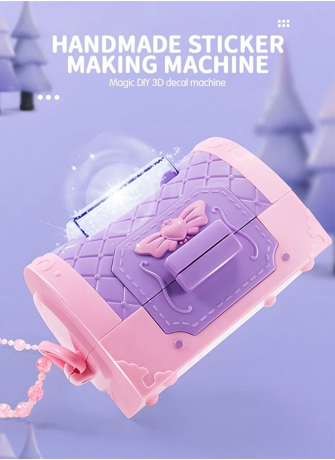 GROIC - Handmade DIY Creative 3D Magic Sticker Machine, Create Your Own Tags Art and DIY Crafts Set, Travel Princess Handbag, Making Machine Make Your Own Stereo Sticker Fun Creative Activity - Image 1