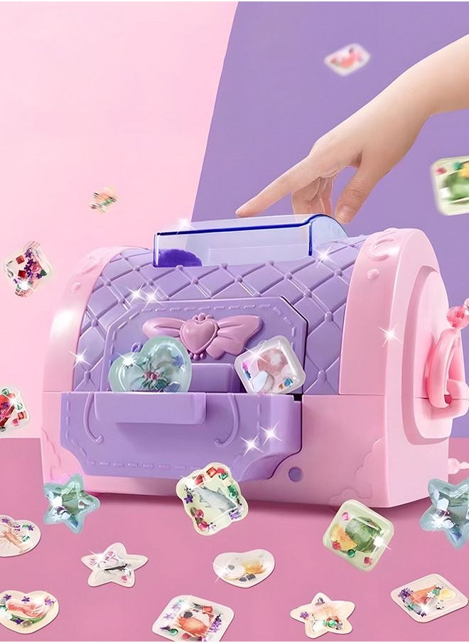 GROIC - Handmade DIY Creative 3D Magic Sticker Machine, Create Your Own Tags Art and DIY Crafts Set, Travel Princess Handbag, Making Machine Make Your Own Stereo Sticker Fun Creative Activity - Image 1