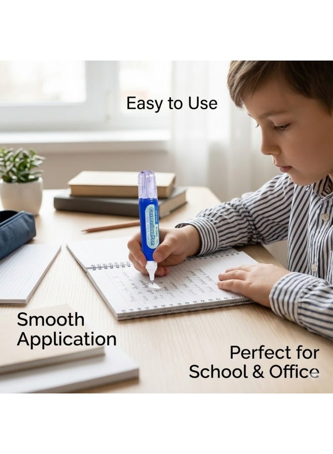 Lukadah Set of Correction Pen, Quick Dry White Correction Fluid Pens, Fine Tip Metal Nib Correction Liquid, Smooth Writing Eraser Pen, Leak Proof Correction Bottle for School Office Supplies, Students, Kids, Teachers, Fast Dry Correction Pens for Notebook Paper Documents Stationery - Image 2