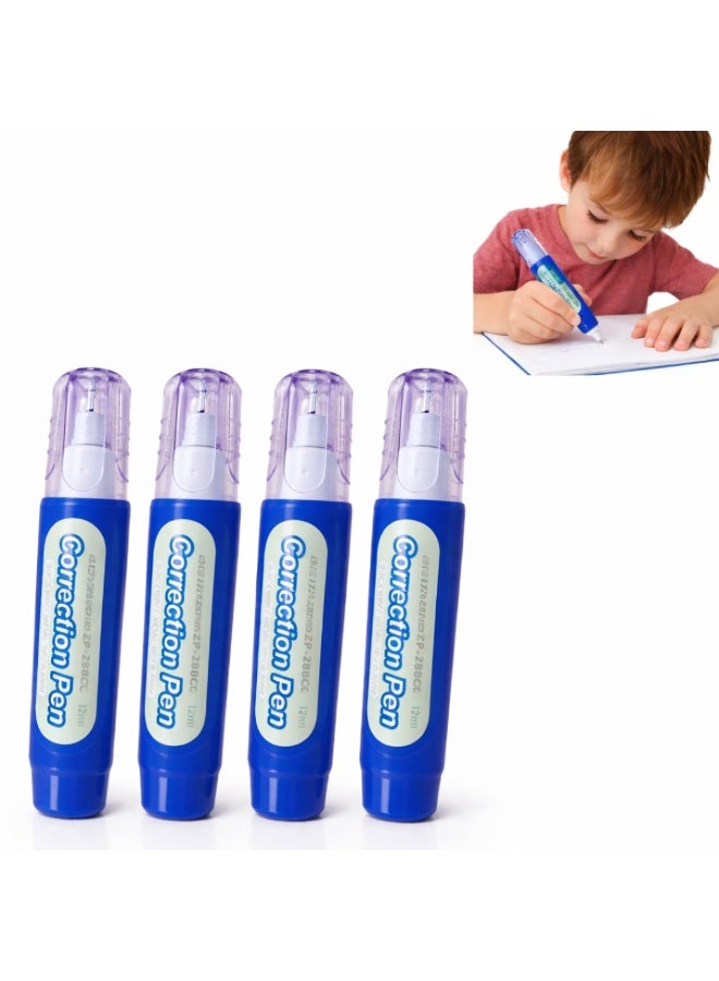 Lukadah Set of Correction Pen, Quick Dry White Correction Fluid Pens, Fine Tip Metal Nib Correction Liquid, Smooth Writing Eraser Pen, Leak Proof Correction Bottle for School Office Supplies, Students, Kids, Teachers, Fast Dry Correction Pens for Notebook Paper Documents Stationery - Image 1