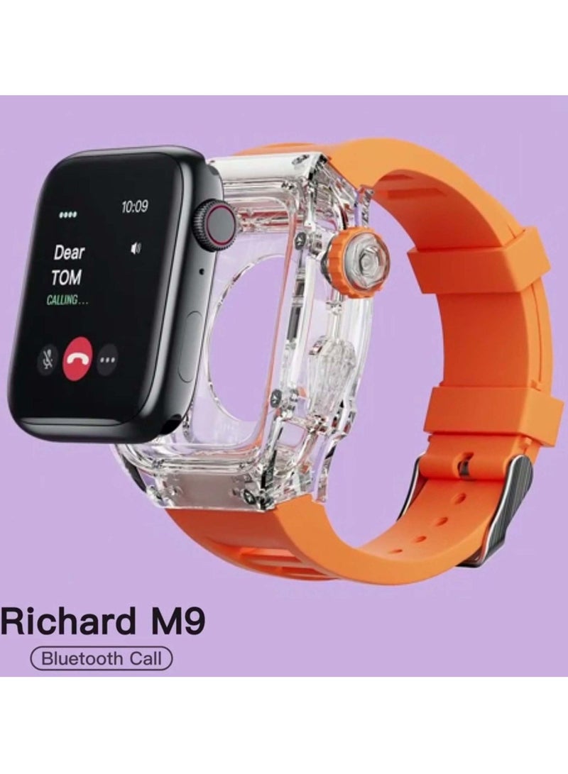 HainoTeko Richard M9 Smart Watch with 3 Straps, Touch Screen, Wireless Charger, SOS and More - Image 3