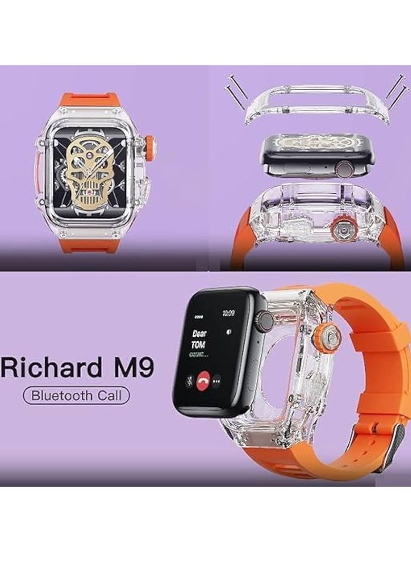 HainoTeko Richard M9 Smart Watch with 3 Straps, Touch Screen, Wireless Charger, SOS and More - Image 4