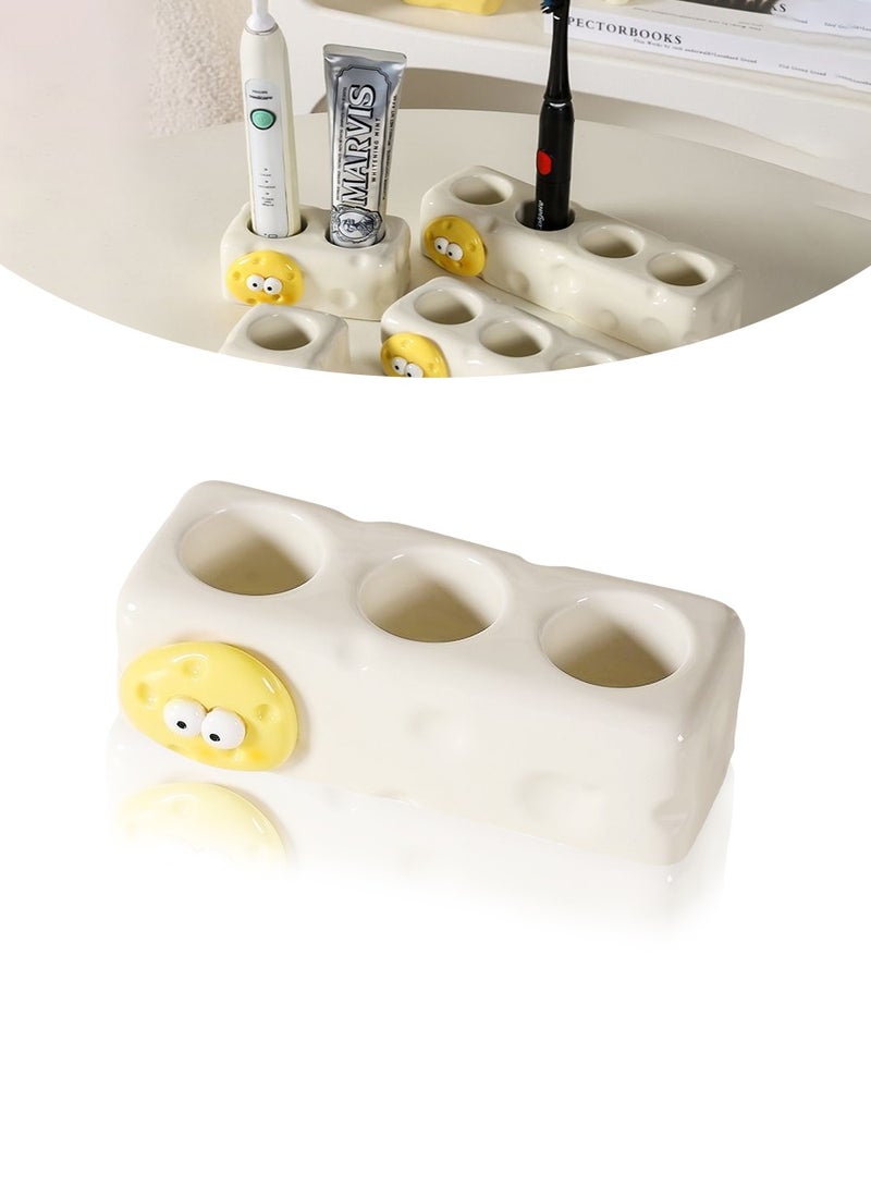 Beirui 3 Slots Electric Toothbrush Holder, Ceramic Toothbrush Holder for Toothpaste, Electric Toothbrush Storage  - Image 1