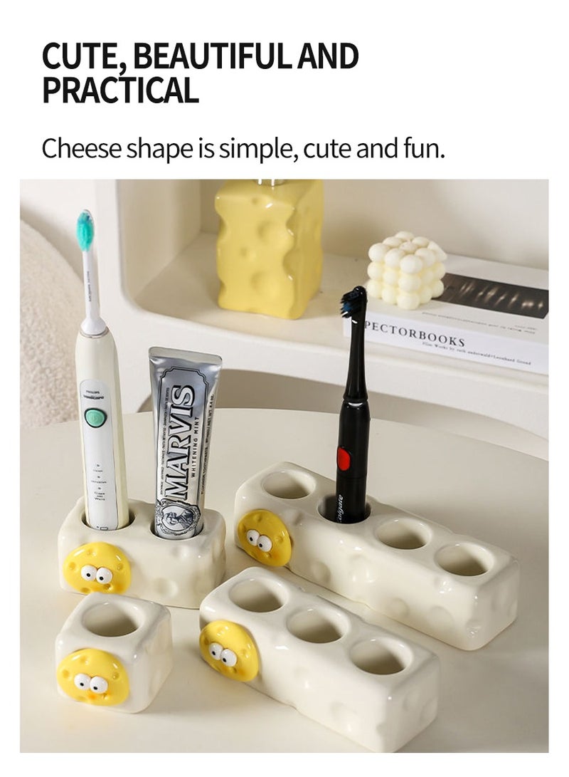 Beirui 3 Slots Electric Toothbrush Holder, Ceramic Toothbrush Holder for Toothpaste, Electric Toothbrush Storage  - Image 4