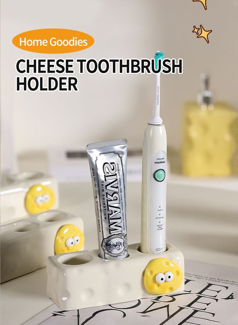 Beirui 3 Slots Electric Toothbrush Holder, Ceramic Toothbrush Holder for Toothpaste, Electric Toothbrush Storage  - Image 2