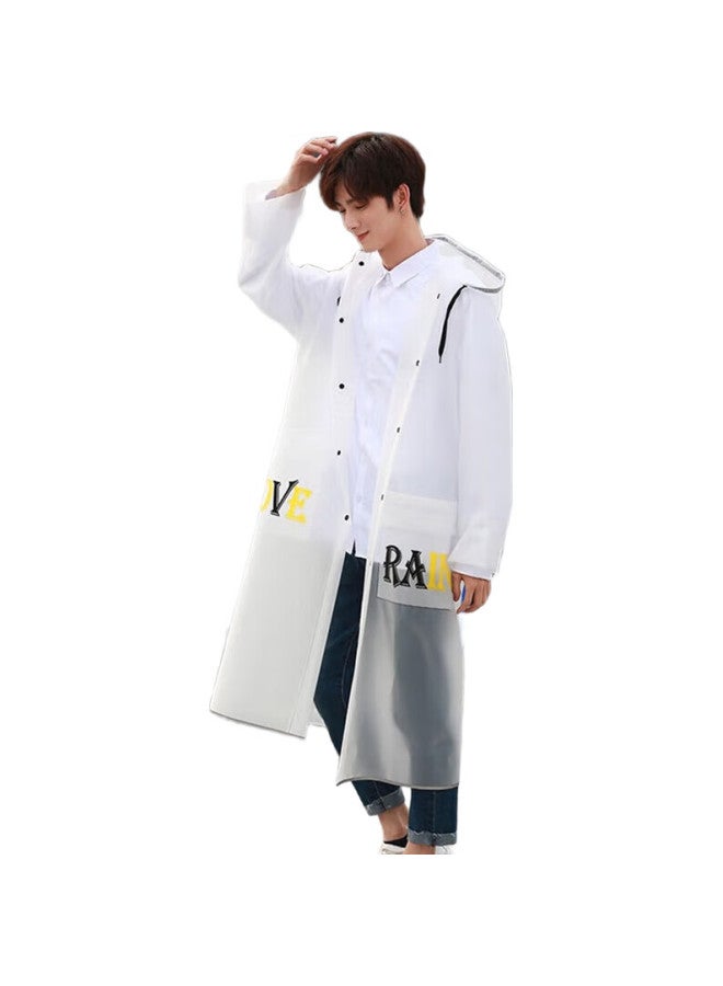 NOLANSEND Adult Raincoat, Semi-Transparent Frosted With Hood, Thickened, N625, Xl Size (Recommended Height 175-190Cm) - Image 1