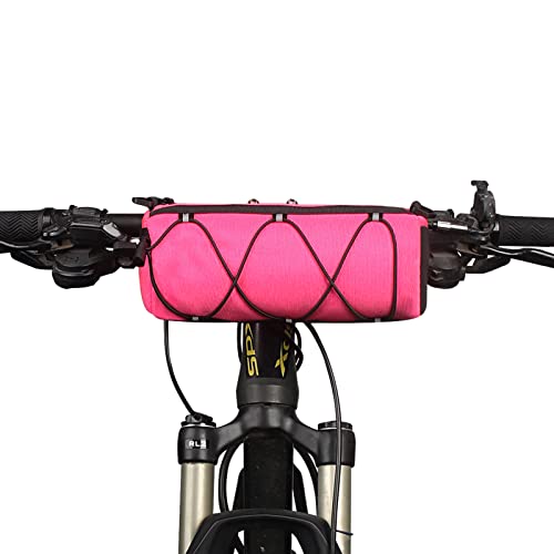 ‎KOSIBATE KOSIBATE Bike Handlebar Bag - Bicycle Front Bag with Shoulder Strap, Mountain & Road Bike Accessory, Pink - Image 1