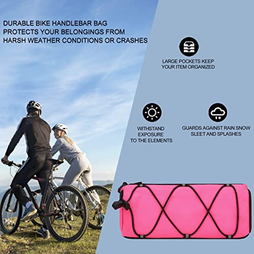 ‎KOSIBATE KOSIBATE Bike Handlebar Bag - Bicycle Front Bag with Shoulder Strap, Mountain & Road Bike Accessory, Pink - Image 5