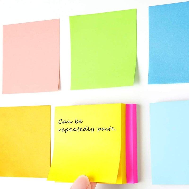 Phthdoty 8 Pads Pop Up Sticky Notes 3x3 Refills Bright Colors Self-Stick Notes Pads Super Adhesive Sticky Notes Great Value Pack - Image 4
