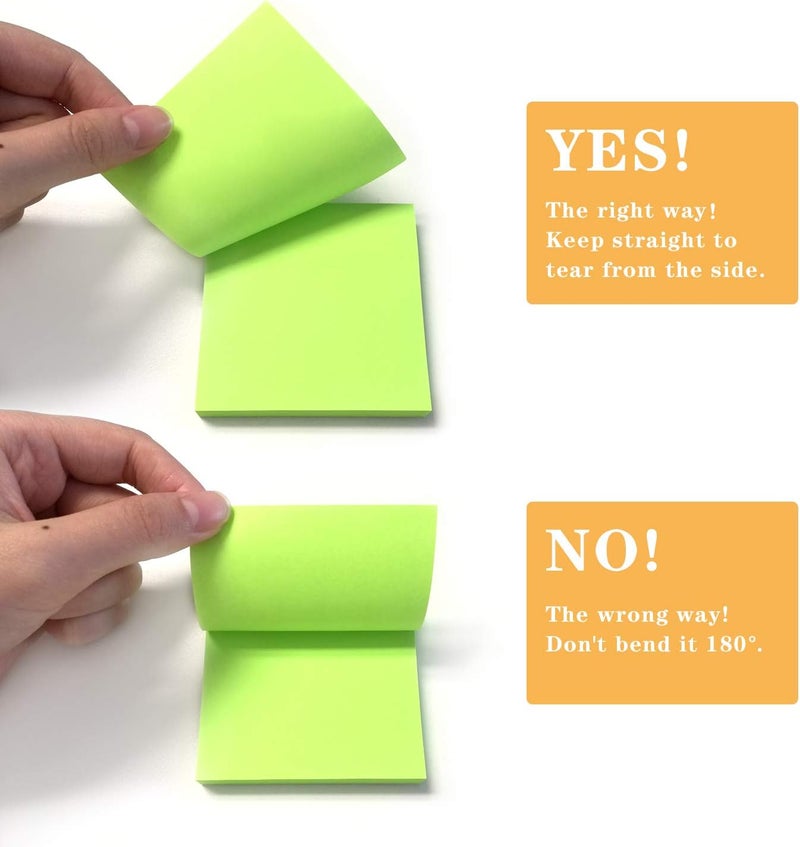 Phthdoty 8 Pads Pop Up Sticky Notes 3x3 Refills Bright Colors Self-Stick Notes Pads Super Adhesive Sticky Notes Great Value Pack - Image 3