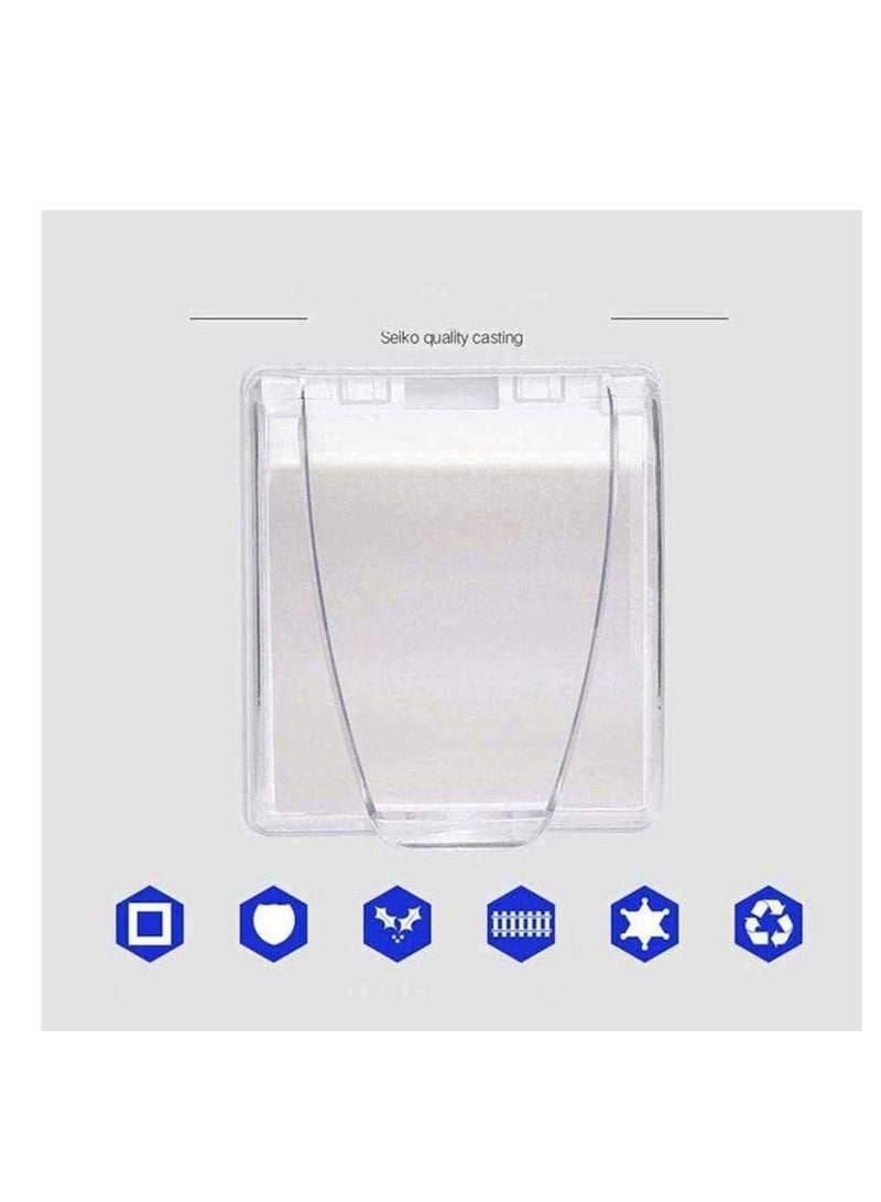 Wall Switch Waterproof Cover Box, Suprcrne Universal Plug Socket Cover, Wall Light Panel Socket Doorbell Flip Cap Cover, Home Bathroom Kitchen Accessory Plastic Clear 2 Pcs  - Image 5