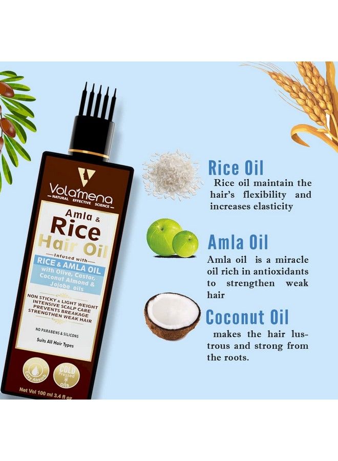 VOLAMENA WITH DEVICE Volamena Amla & Rice Hair Oil With Olive Coconut Almond & Castor Oil 100 Ml100 Ml - Image 5