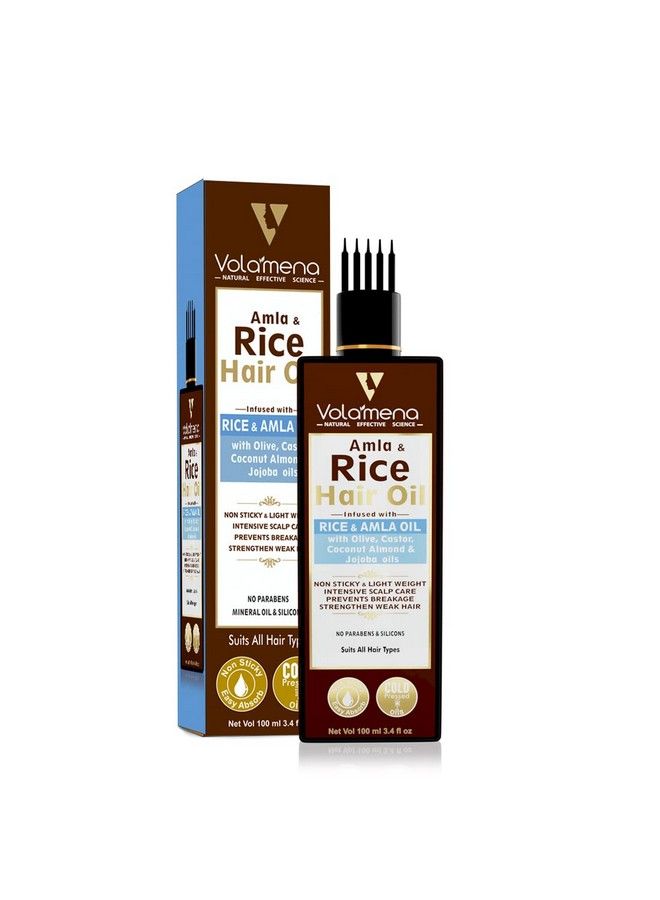 VOLAMENA WITH DEVICE Volamena Amla & Rice Hair Oil With Olive Coconut Almond & Castor Oil 100 Ml100 Ml - Image 1