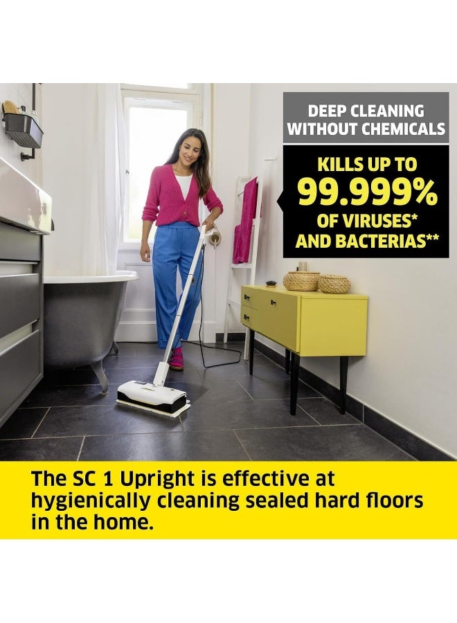 KARCHER SC 1 Upright Steam Cleaner – Lightweight Handheld Steam Mop for Quick and Easy Floor and Surface Cleaning 1300 W 1.513-561.0 White - Image 2