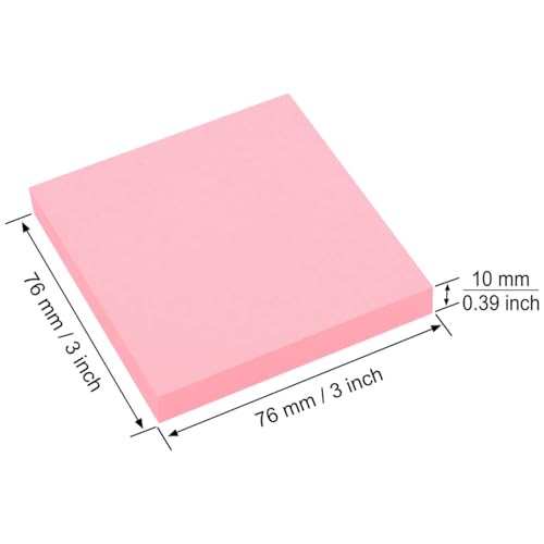 ZCZN 400 Sheets Pop-up Sticky Notes, 3 x 3 Inches, 4 Pads Bright Color Self-Stick Notes, 100 Sheets/Pad, Pink - Image 2