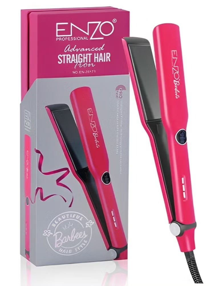 ENZO Ceramic Hair Straightener , Ceramic heating plates, digital display, side lock button - 65W ( Pink EN-20171 ) - Image 1