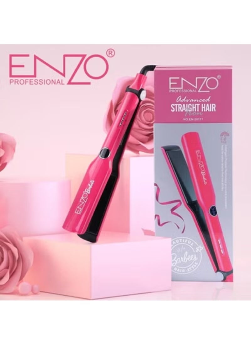 ENZO Ceramic Hair Straightener , Ceramic heating plates, digital display, side lock button - 65W ( Pink EN-20171 ) - Image 2
