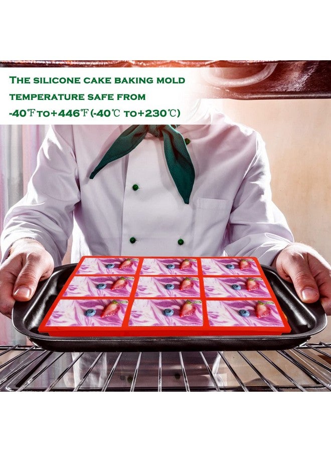 lyfLux Silicone Mini Loaf pan-(2 pcs) 9 Cavities Silicone Bread Baking Mold, Silicone Mini Cuboid Bread Plate, Suitable for Ice, Biscuits, Cakes, Jelly, Candy, Chocolate and So On.(Red and Purple) - Image 5