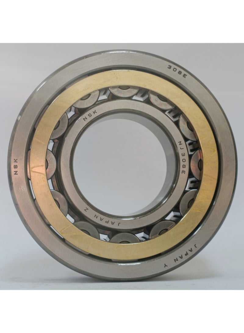 NSK ORIGINAL NSK NJ 308 EM Cylindrical Roller Bearing - 300 Series Medium Load - Heavy Duty Machined Brass Cage - 40x90x23mm - Genuine Made in Japan - Image 3