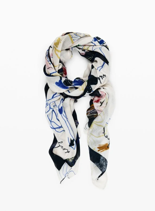 DESIGUAL RECTANGULAR STROKES SCARF