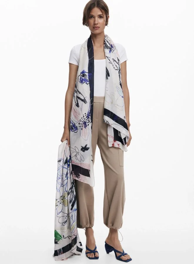 DESIGUAL RECTANGULAR STROKES SCARF