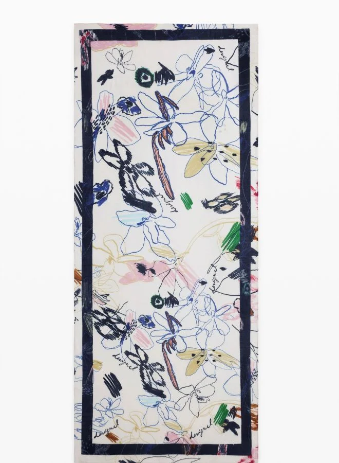 DESIGUAL RECTANGULAR STROKES SCARF