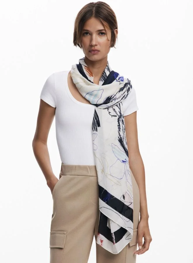 DESIGUAL RECTANGULAR STROKES SCARF