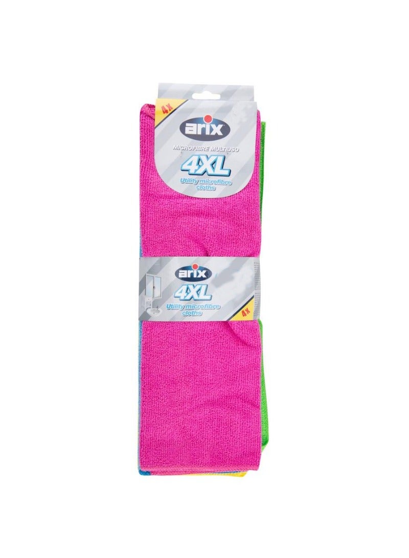 منشفة ميكروفايبر متعددة الاستخدامات XL عبوة 4 قطع