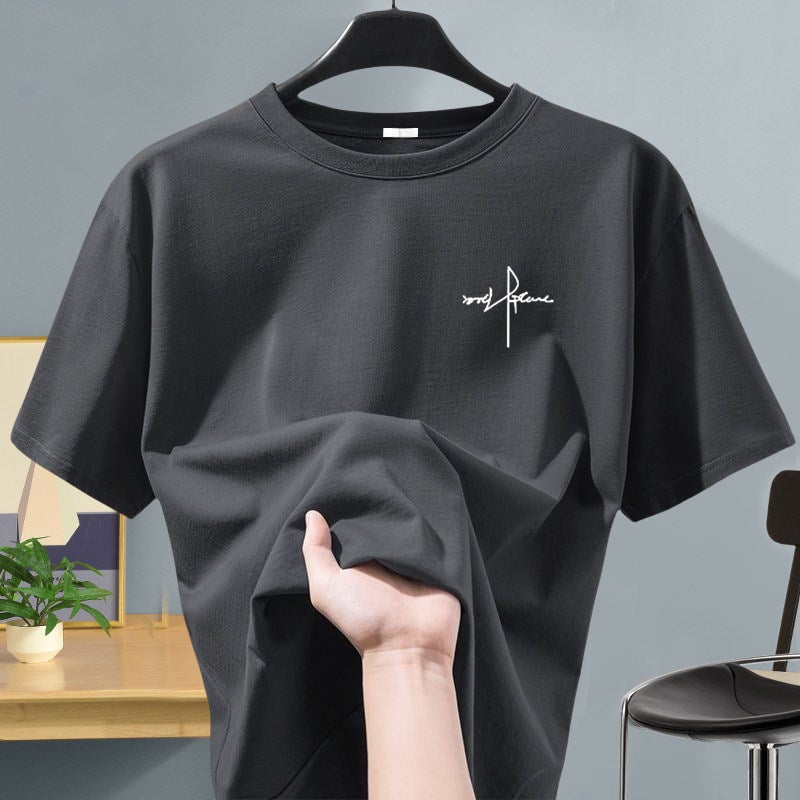 NASA joint fashion brand men's pure cotton short-sleeved t-shirt men's trendy versatile loose summer youth T-shirt half-sleeved - Image 3