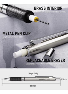 Nicpro 0.9 Mm Mechanical Pencil Set With Case 3Pcs Metal Mechanical Pencils With 6 Tubes Hb 2 Lead Refill 3Erasers 9Eraser Refills Art Mechanical Pencil 0.9 For Artist Writing Drawing Sketching  - Image 5