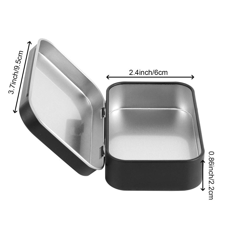 Zoenhou 60 Pack Metal Metal Rechangular Tins Black Mini Portable Box Boiners صناديق الصناديق ذات الأغطية المفصلية علب صغيرة لتخزين المنظم 3.7 × 2.4 × 0.9 بوصة - Image 2