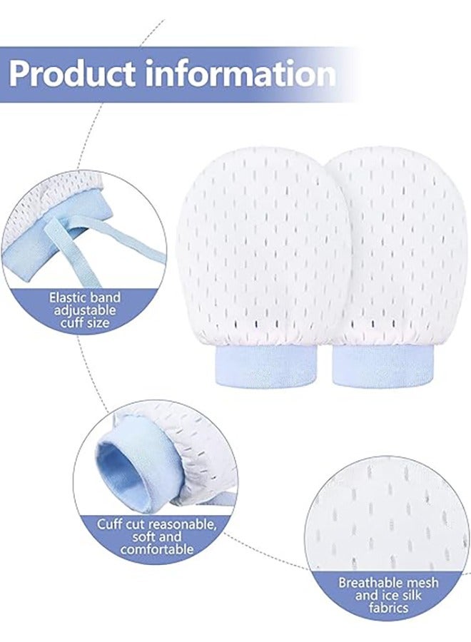 6 زوج من القفازات للطفل حديث الولادة لا القفازات الخدوش ، الرضع الصغار الفتيات الناعمة القابلة للتعديل القفازات القطنية المضادة للخدوش القفازات لرعاية الطفل ، 0 ~ 18 شهر - Image 3