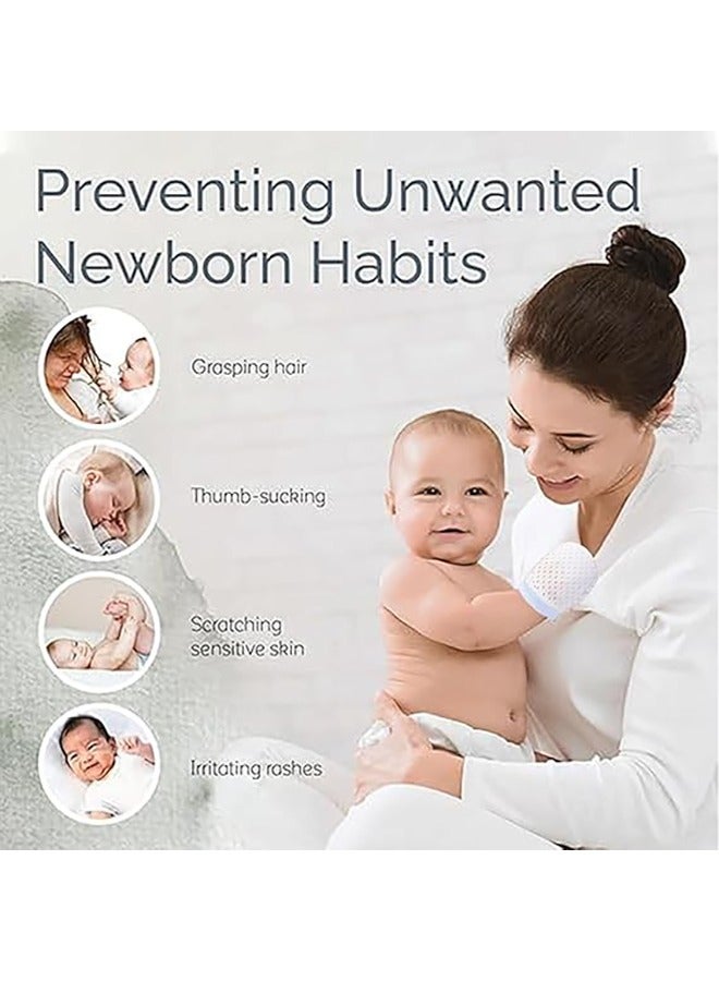 6 زوج من القفازات للطفل حديث الولادة لا القفازات الخدوش ، الرضع الصغار الفتيات الناعمة القابلة للتعديل القفازات القطنية المضادة للخدوش القفازات لرعاية الطفل ، 0 ~ 18 شهر - Image 4