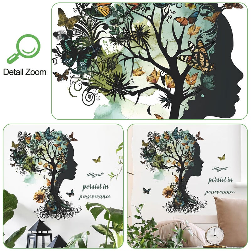 Buiory Removable Inspirational Wall Decals Peel and Stick Wall Stickers Art Positive Sayings Sticker DIY Giant Tree Butterfly Wall Decor for Women Girls Bedroom Living Room Sofa Background Decoration - Image 3