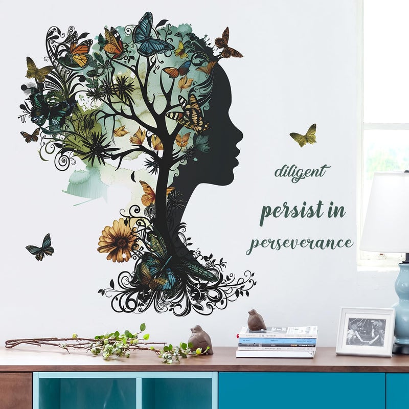 Buiory Removable Inspirational Wall Decals Peel and Stick Wall Stickers Art Positive Sayings Sticker DIY Giant Tree Butterfly Wall Decor for Women Girls Bedroom Living Room Sofa Background Decoration - Image 4